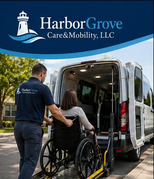 Harbor Grove driver assisting patient